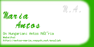 maria antos business card